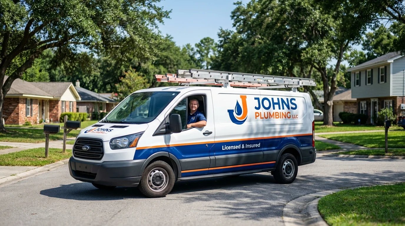Johns Plumbing LLC service van in Grand Meadow, MN