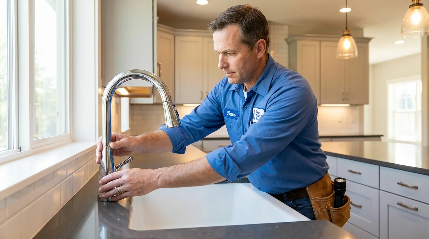 Kitchen faucet installation by Johns Plumbing LLC in Grand Meadow