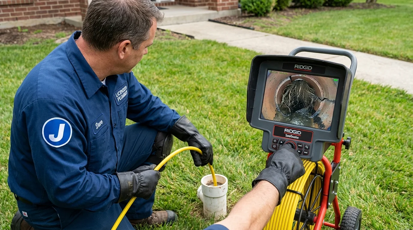 Sewer camera inspection being performed by Johns Plumbing LLC in Grand Meadow