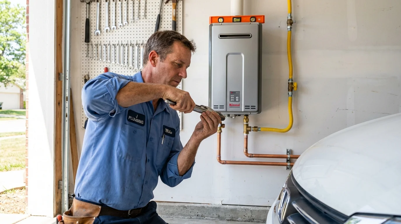 Tankless water heater installation by a Johns Plumbing LLC plumber in Grand Meadow